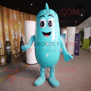 Cyan champagne maskot...
