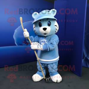 Blå Ice Hockey Stick maskot...