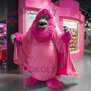 Pink Gorilla maskot kostume...