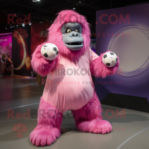 Pink Gorilla maskot kostume...