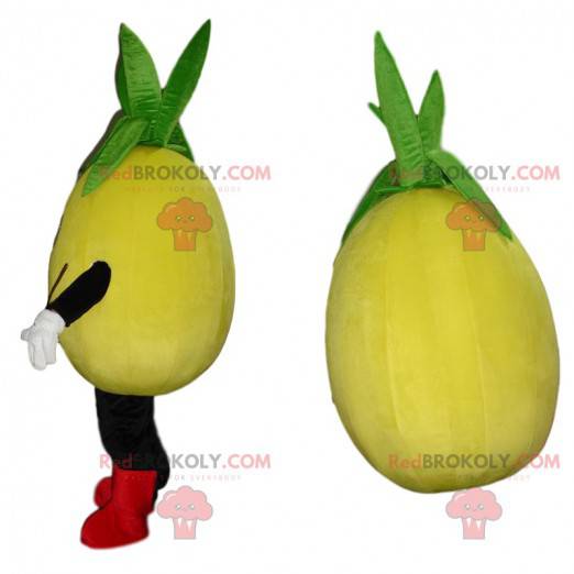 Mascote da fruta amarela, mascote sorridente do limão -