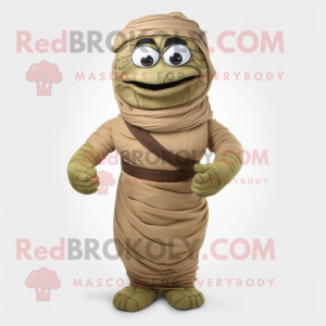Oliven Mummy maskot kostume...