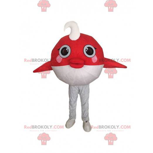 Mascot red and white fish, sea costume - Redbrokoly.com