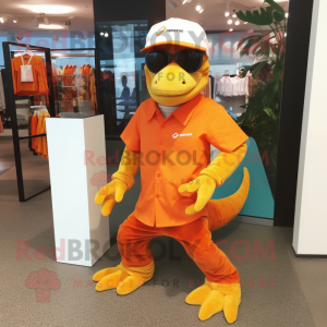 Orangefarbener Komodowaran...