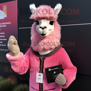 Rosa lama maskot drakt...