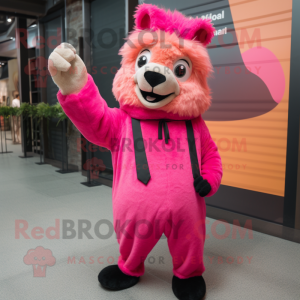 Roze lama mascotte kostuum...