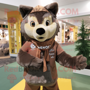 Brown Say Wolf mascotte...