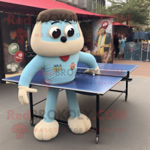 Cream Ping Pong Table mascot costume character dressed with a Mom Jeans and Keychains