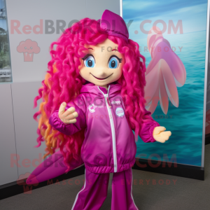 Magenta zeemeermin mascotte...