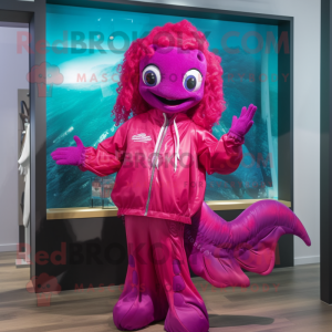 Magenta zeemeermin mascotte...