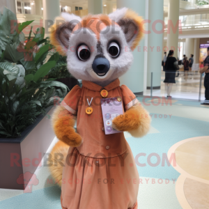 Peach Lemur maskot kostume...