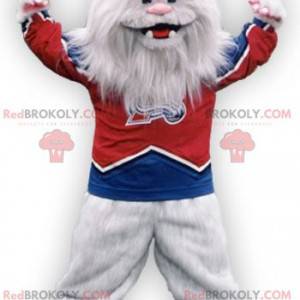 Hairy white monster white yeti mascot - Redbrokoly.com