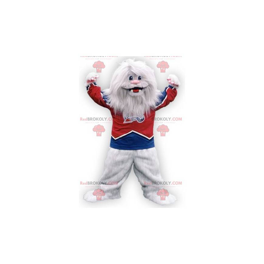 Hairy white monster white yeti mascot - Redbrokoly.com