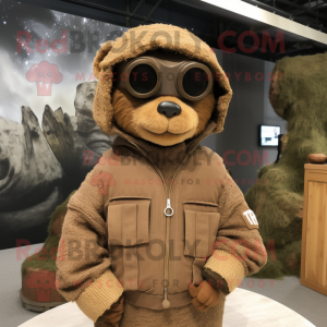 Rust Special Air Service mascot costume character dressed with a Sweater and Wraps