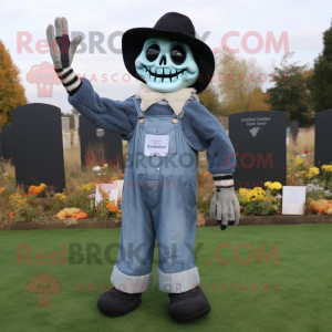 nan Graveyard mascot costume character dressed with a Bootcut Jeans and Mittens
