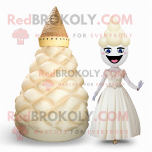 Cream Ice Cream Cone maskot...