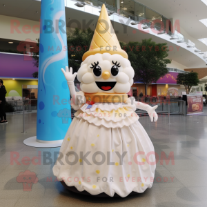 Cream Ice Cream Cone maskot...