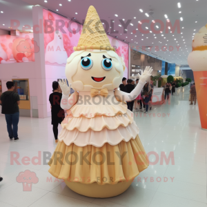 Cream Ice Cream Cone maskot...