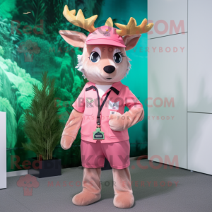 Pink Deer mascotte kostuum...