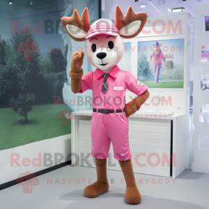 Pink Deer mascotte kostuum...