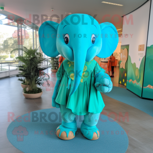 Turquoise olifant mascotte...