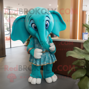 Turquoise olifant mascotte...