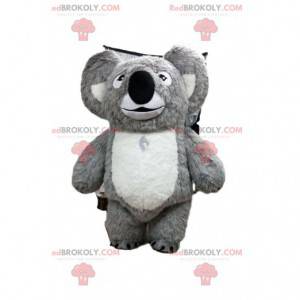 Mascotte de koala gris et blanc, costume d'Austalie -