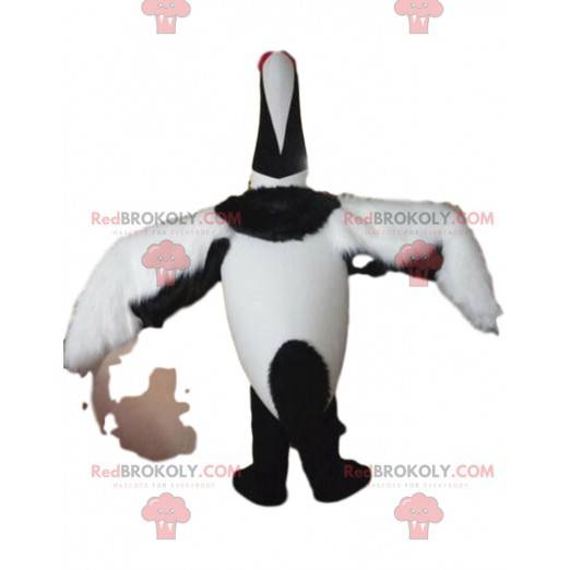 Maskot hvid og sort trane, trækfuglemaskotkostume - Fuglemaskot - REDBROKO_09664 - RedBrokoly.com