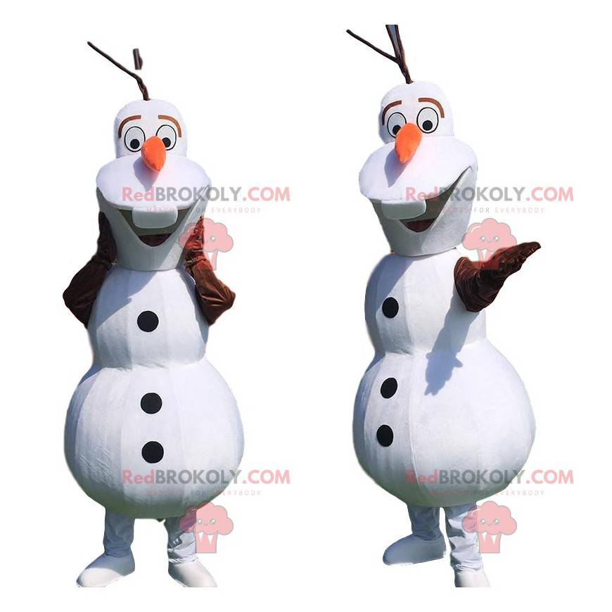 Mascotte di Olaf famoso pupazzo di neve dei cartoni animati