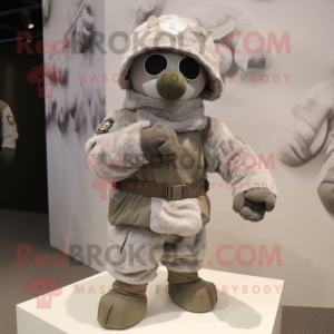 Grey Army Soldier maskot...