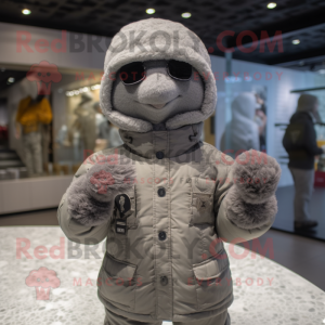 Gray Army Soldier mascotte...