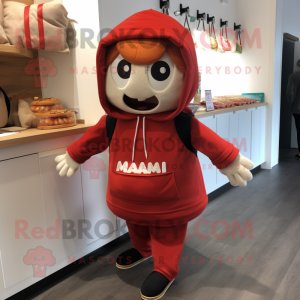 nan Meatballs mascot costume character dressed with a Hoodie and Tote bags