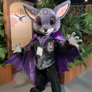 Purple Fruit Bat maskot...