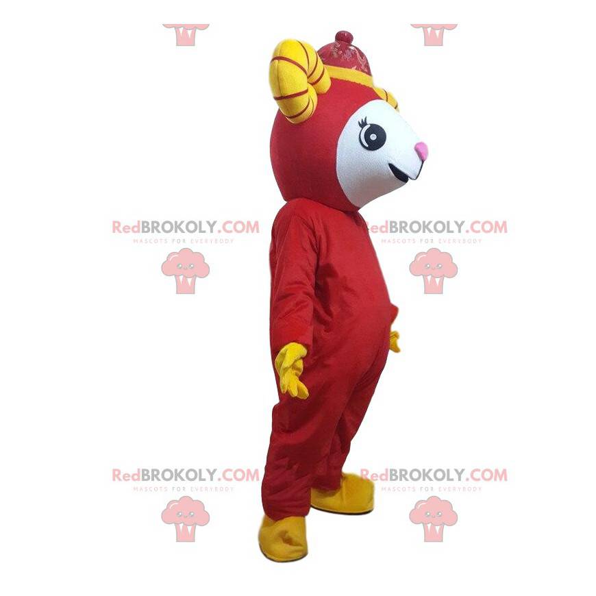 Mascotte di capra rossa, costume da pecora gigante -