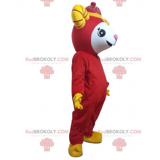 Red goat mascot, giant sheep costume - Redbrokoly.com
