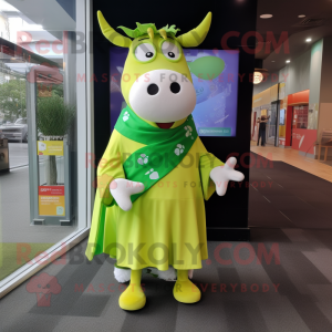 Lime Green Cow maskot...