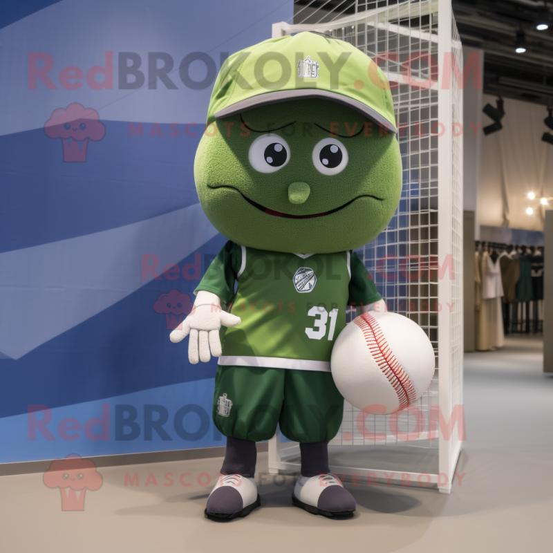 Olive Volleyball Net mascot costume character dressed with a Baseball Tee and Brooches Olive Volleyball Net mascot costume character dressed with a Baseball Tee and Brooches