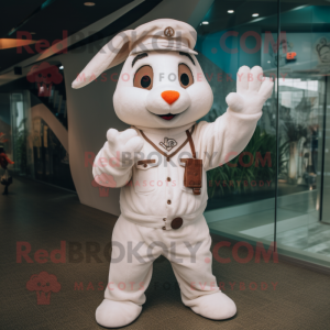 Hvid vild kanin maskot...