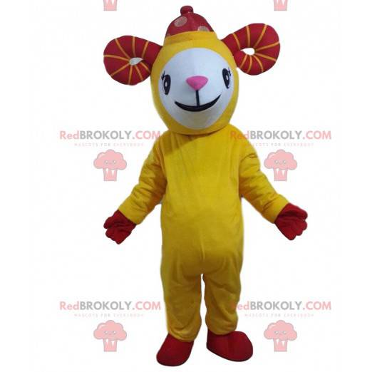 Yellow goat mascot, giant sheep costume - Redbrokoly.com