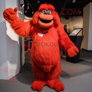 Rød Sasquatch maskot...