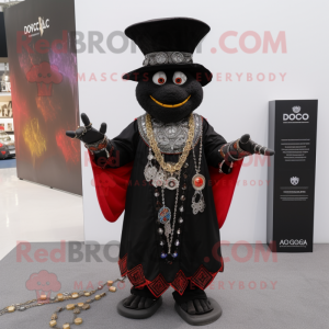 Black Magician mascot costume character dressed with a Trousers and Necklaces