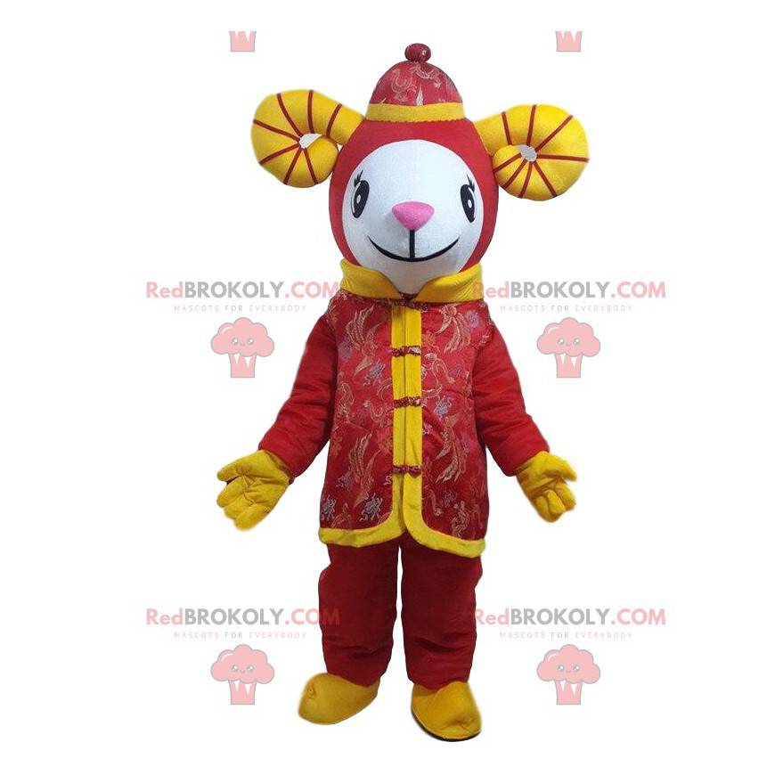 Red goat mascot, giant sheep costume - Redbrokoly.com