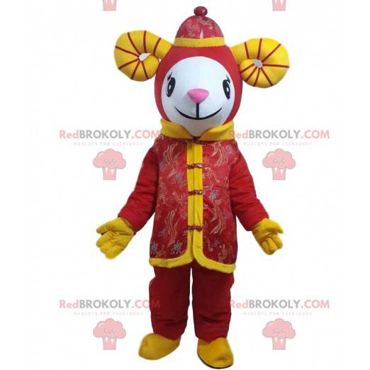 Red goat mascot, giant sheep costume - Redbrokoly.com