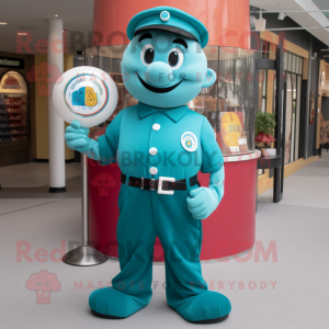 Teal Gumball Machine maskot...