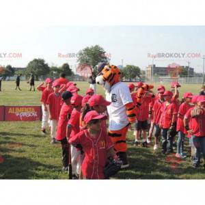 White and black orange tiger mascot - Redbrokoly.com