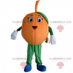 Mascote gigante de abóbora, fantasia de abóbora laranja -