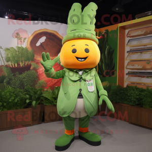 Grøn gulerod maskot kostume...