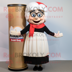 nan Moussaka mascot costume character dressed with a Pencil Skirt and Wraps