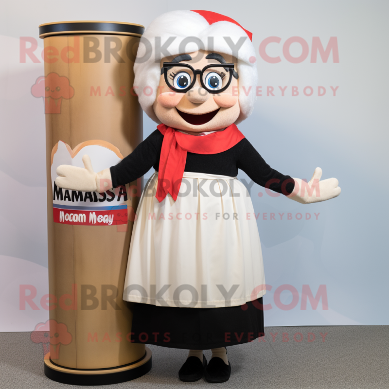 nan Moussaka mascot costume character dressed with a Pencil Skirt and Wraps nan Moussaka mascot costume character dressed with a Pencil Skirt and Wraps