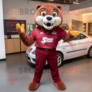 Maroon Jaguar maskot drakt...